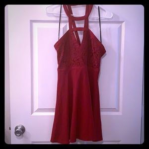 Lulu’s medium red dress with lace top